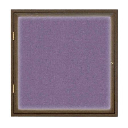 United Visual Products Single Door Slim Enclosed Radius EZ Tack Board, 42"x32", Black/Blue UVRDS42EZ-BLUE-BLACK